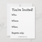 Funny Wine Party nodigt "spectickles" uit Kaart (Achterkant)