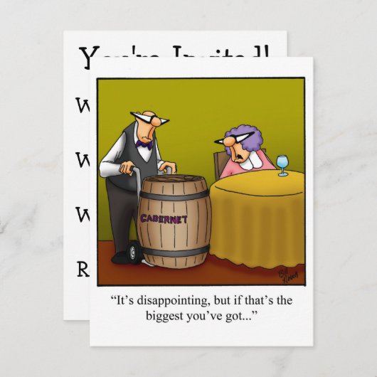 Funny Wine Party nodigt "spectickles" uit Kaart (Voorkant / Achterkant)