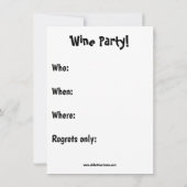 Funny Wine Party nodigt "spectickles" uit Kaart (Achterkant)