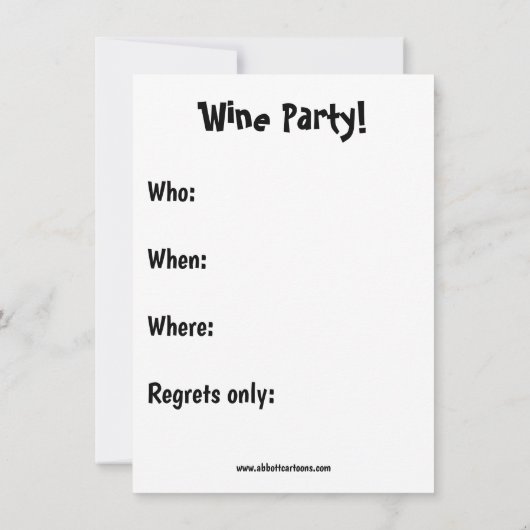 Funny Wine Party nodigt "spectickles" uit Kaart (Achterkant)