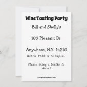 Funny Wine Party nodigt "spectickles" uit Kaart (Achterkant)