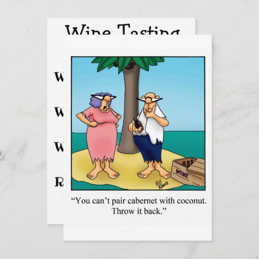 Funny Wine Party-uitnodigingen Kaart (Voorkant / Achterkant)