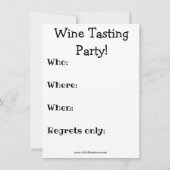 Funny Wine Party-uitnodigingen Kaart (Achterkant)