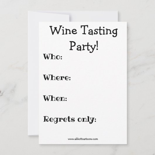 Funny Wine Party-uitnodigingen Kaart (Achterkant)