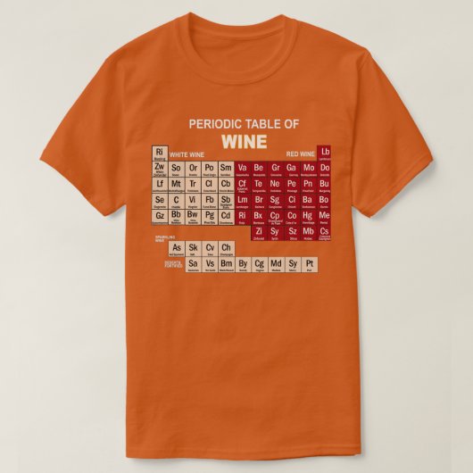 Funny Wine Periodic Table of Elements Gifts T-shirt (Design voorkant)