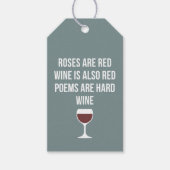 Funny Wine Poem - Wijn is rood poëzie is hard Cadeaulabel (Voorkant)