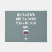 Funny Wine Poem - Wijn is rood poëzie is hard Deurmat (Voorkant)