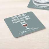 Funny Wine Poem - Wijn is rood poëzie is hard Kartonnen Onderzetters (Schuin)