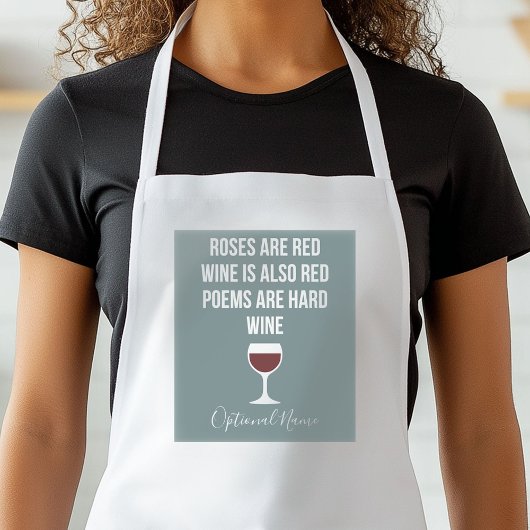 Funny Wine Poem - Wijn is rood poëzie is hard Standaard Schort