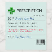  Funny Wine Prescription Label Wijn Etiket (Enkel label)