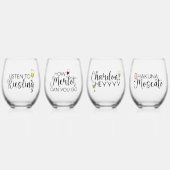 Funny Wine Puns Wijnglas Zonder Voet (Voorkant)