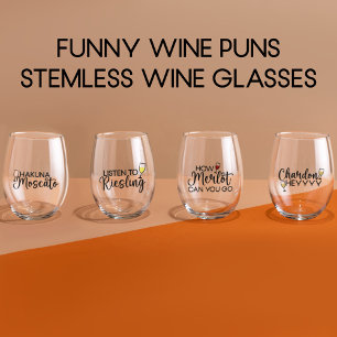 Funny Wine Puns Wijnglas Zonder Voet