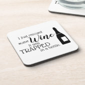 Funny Wine Quote Gezegde uit fles Bier Onderzetter (Linkerzijde)