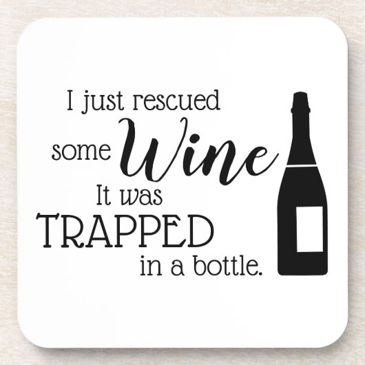 Funny Wine Quote Gezegde uit fles Bier Onderzetter (Voorkant)