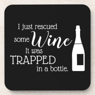 Funny Wine Quote Gezegde uit fles Bier Onderzetter