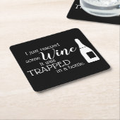 Funny Wine Quote Humor Schattige Kartonnen Onderzetters (Schuin)