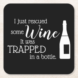 Funny Wine Quote Humor Schattige Kartonnen Onderzetters