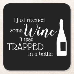 Funny Wine Quote Humor Schattige Kartonnen Onderzetters