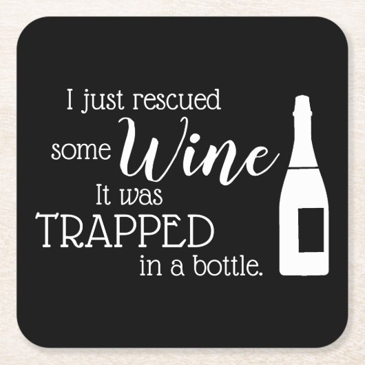 Funny Wine Quote Humor Schattige Kartonnen Onderzetters (Voorkant)