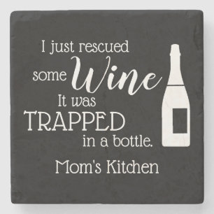 Funny Wine Quote Humor Schattige Stenen Onderzetter
