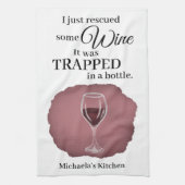 Funny Wine Quote Humor Schattige Theedoek (Verticaal)