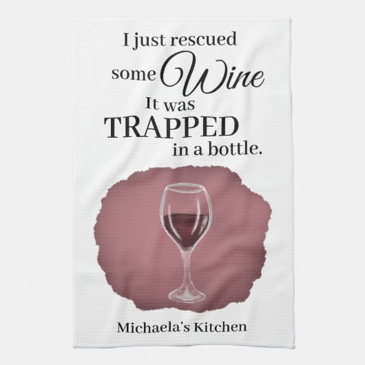 Funny Wine Quote Humor Schattige Theedoek (Verticaal)