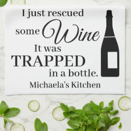 Funny Wine Quote Humor Schattige Theedoek