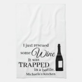 Funny Wine Quote Humor Schattige Theedoek (Verticaal)