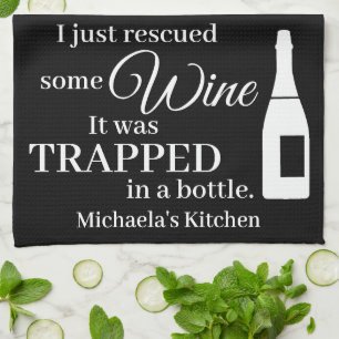 Funny Wine Quote Humor Schattige Theedoek