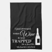 Funny Wine Quote Humor Schattige Theedoek (Verticaal)