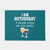 Funny Wine Quote - Ik drink wijn op mijn geduld Deurmat (Voorkant)