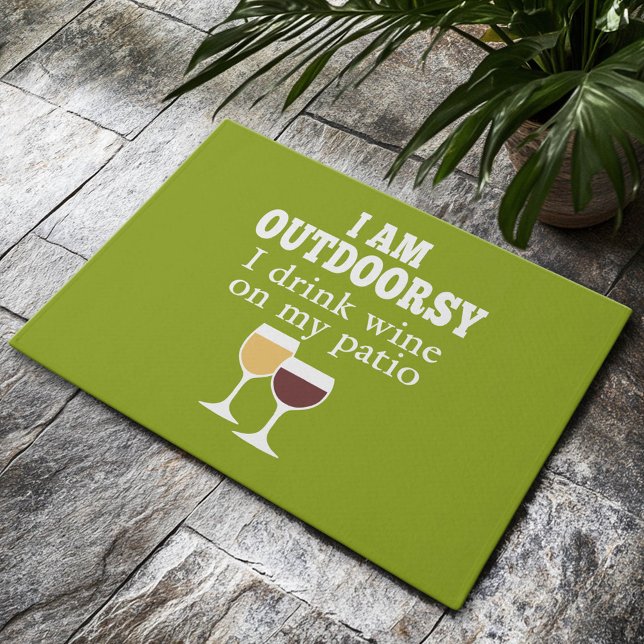 Funny Wine Quote - Ik drink wijn op mijn geduld Deurmat (Custom Welcome Mat)