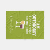 Funny Wine Quote - Ik drink wijn op mijn geduld Fleece Deken (Voorkant (Horizontaal))