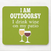 Funny Wine Quote - Ik drink wijn op mijn geduld Muismat (Voorkant)