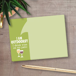Funny Wine Quote - Ik drink wijn op mijn geduld Post-it® Notes