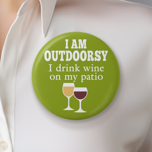 Funny Wine Quote - Ik drink wijn op mijn geduld Ronde Button 5,7 Cm