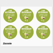Funny Wine Quote - Ik drink wijn op mijn geduld Ronde Sticker (Vel)