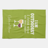 Funny Wine Quote - Ik drink wijn op mijn geduld Theedoek (Horizontaal)