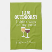 Funny Wine Quote - Ik drink wijn op mijn geduld Theedoek (Verticaal)