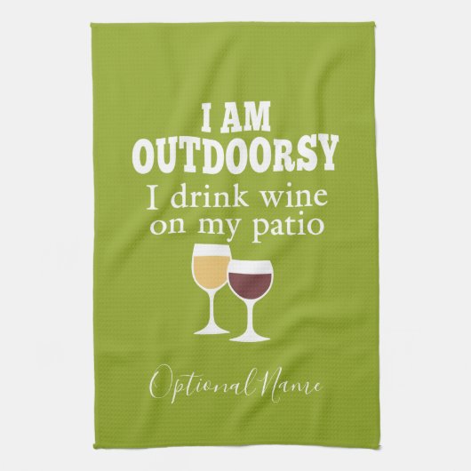 Funny Wine Quote - Ik drink wijn op mijn geduld Theedoek (Verticaal)