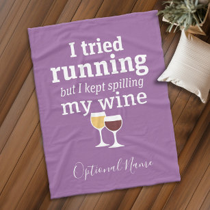 Funny Wine Quote - ik probeerde te rennen - bleef  Fleece Deken