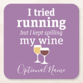 Funny Wine Quote - ik probeerde te rennen - bleef Kartonnen Onderzetters (Voorkant)