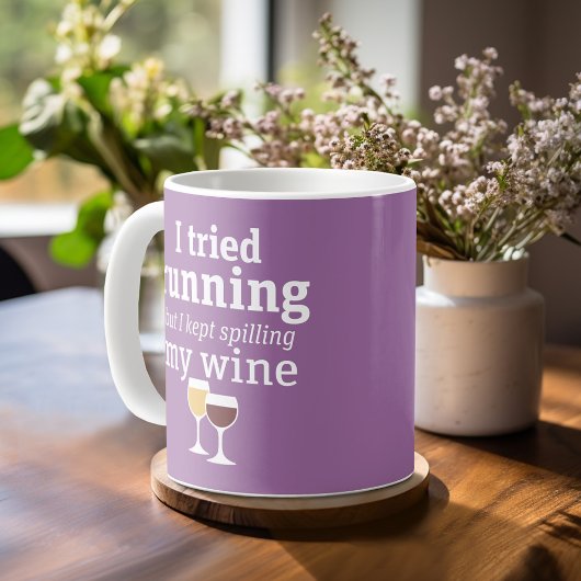 Funny Wine Quote - ik probeerde te rennen - bleef Koffiemok