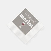 Funny Wine Quote, je had me bij Merlot Servetten (Hoek)