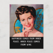 Funny Wine Quote Retro Homemaker Briefkaart (Voorkant)