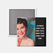 Funny Wine Quote Retro Homemaker Magnet (Voorkant / Achterkant)