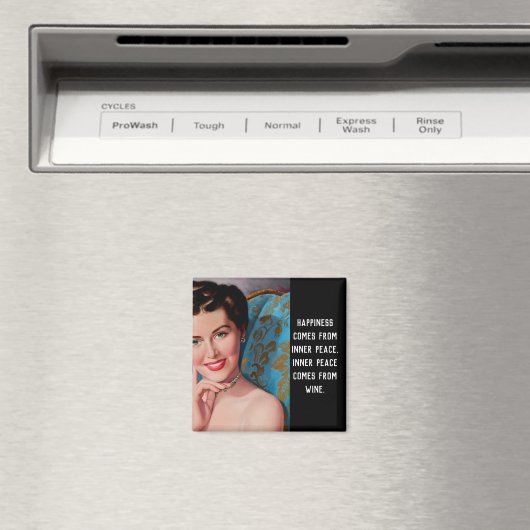 Funny Wine Quote Retro Homemaker Magnet (Insitu (Vaatwasser))