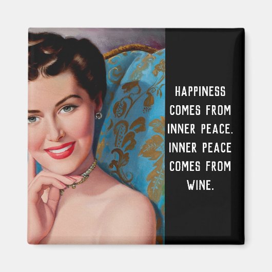 Funny Wine Quote Retro Homemaker Magnet (Voorkant)