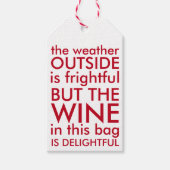 Funny Wine Red en White Kerstmis Cadeaulabel (Voorkant)