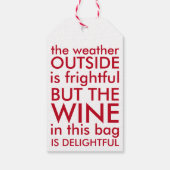 Funny Wine Red en White Kerstmis Cadeaulabel (Achterkant)